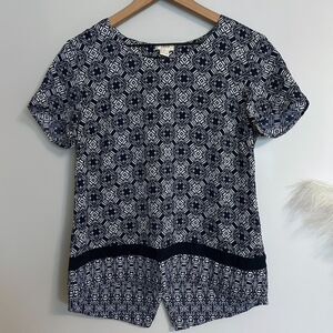 J.Crew Coastal Blue Short Sleeve Blouse